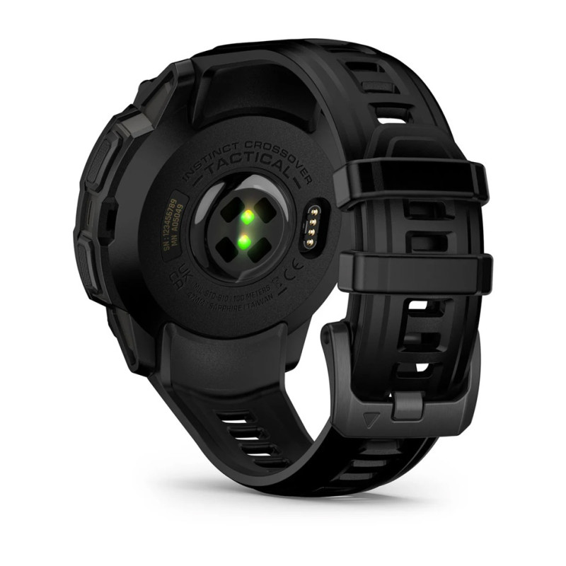 Смарт годинник Garmin Instinct Crossover AMOLED Tactical Black with Black Silicone (010-03398-42)