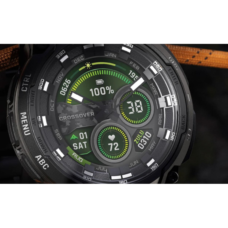 Смарт годинник Garmin Instinct Crossover AMOLED Tactical Black with Black Silicone (010-03398-42)
