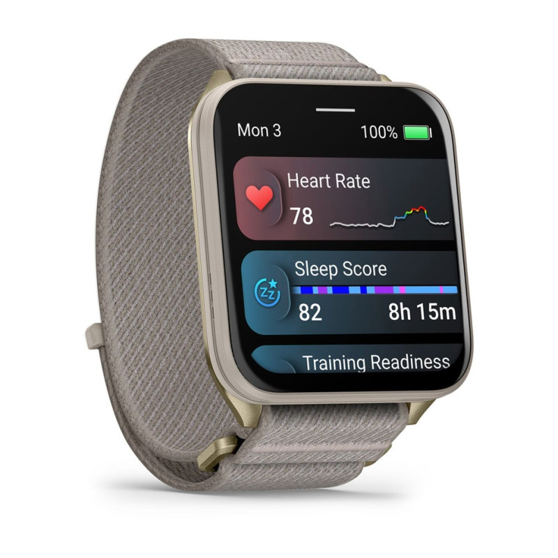 Смарт часы Garmin Venu X1 Soft Gold Titanium with French Grey Nylon (010-02980-33)