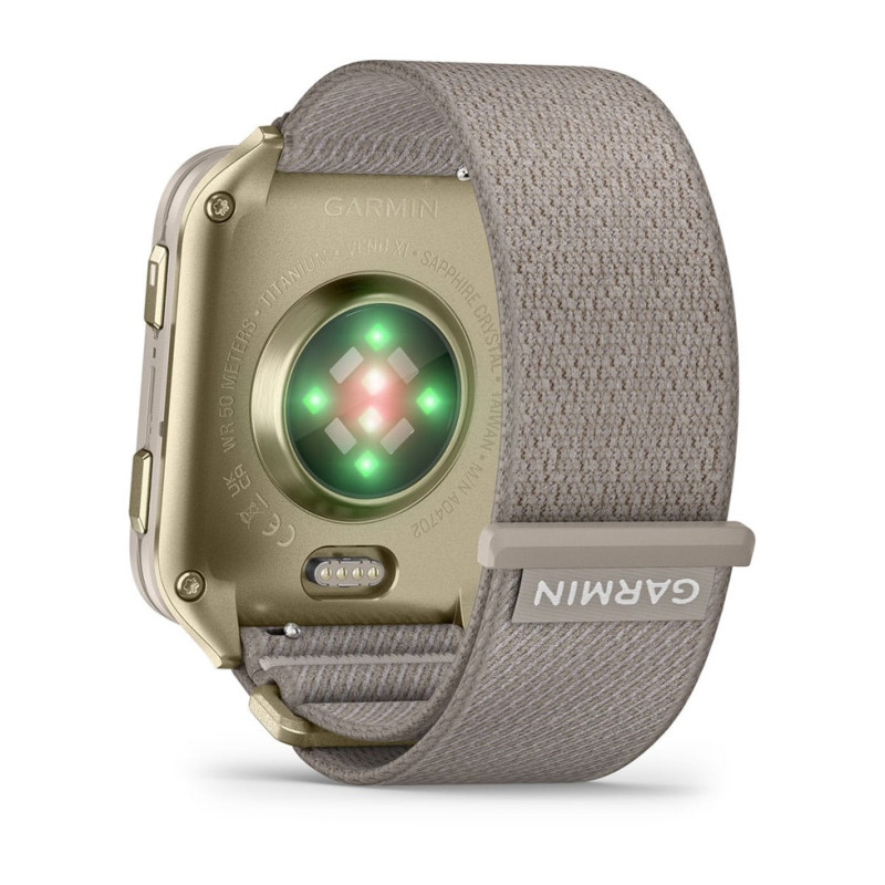 Смарт часы Garmin Venu X1 Soft Gold Titanium with French Grey Nylon (010-02980-33)