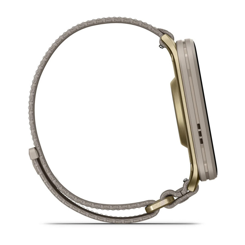 Смарт часы Garmin Venu X1 Soft Gold Titanium with French Grey Nylon (010-02980-33)
