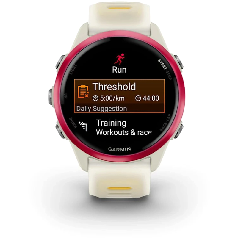 Смарт часы Garmin Forerunner 570 42mm Raspberry Aluminum w. Translucent Bone/Mango Band (010-02970-02/42)