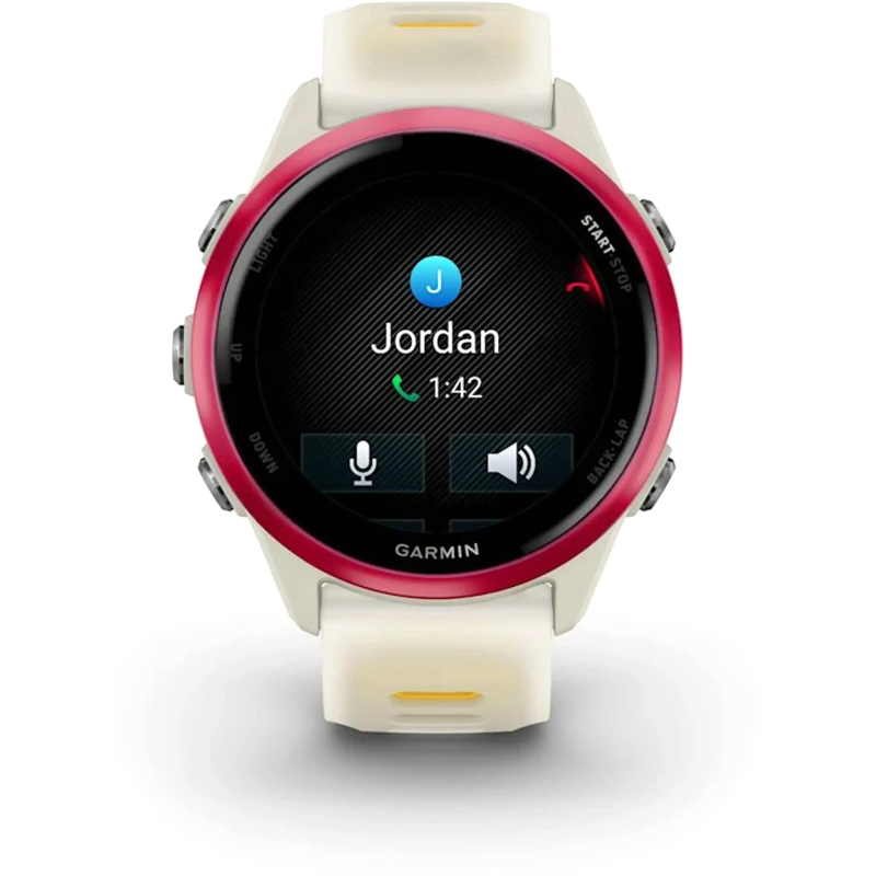 Смарт часы Garmin Forerunner 570 42mm Raspberry Aluminum w. Translucent Bone/Mango Band (010-02970-02/42)