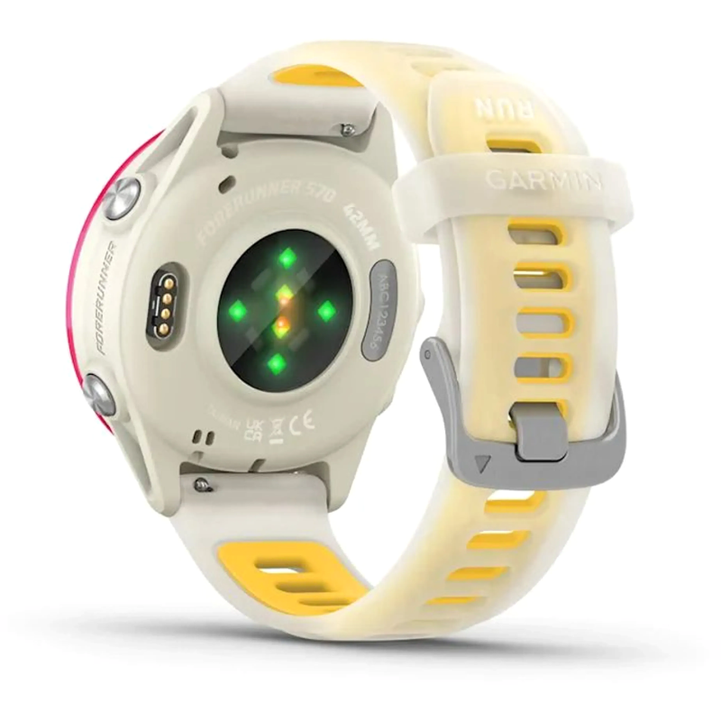 Смарт часы Garmin Forerunner 570 42mm Raspberry Aluminum w. Translucent Bone/Mango Band (010-02970-02/42)