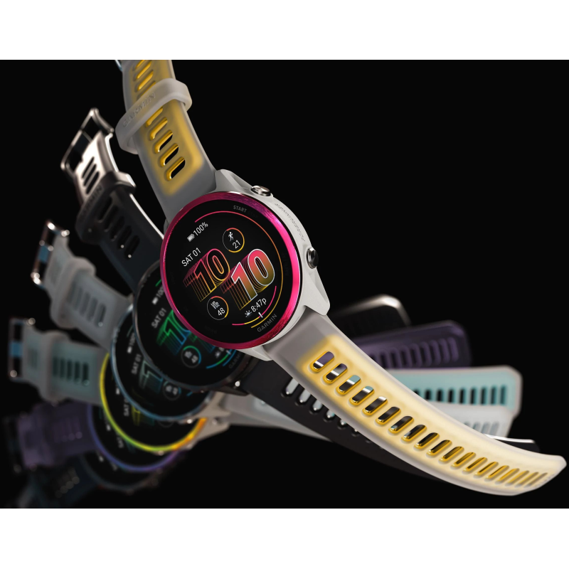 Смарт часы Garmin Forerunner 570 42mm Raspberry Aluminum w. Translucent Bone/Mango Band (010-02970-02/42)
