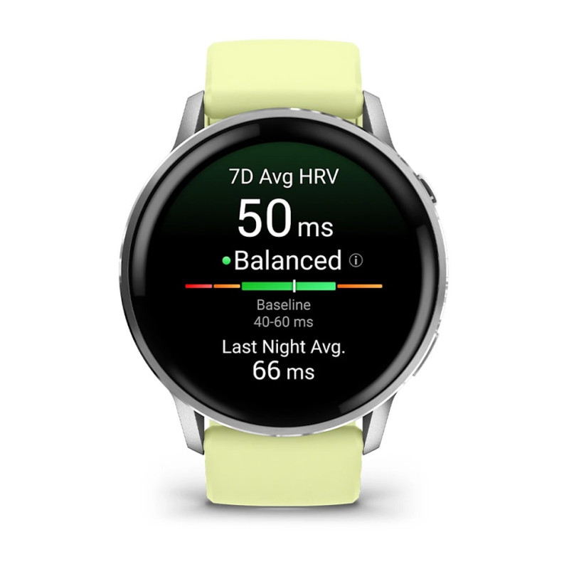 Смарт часы Garmin Venu 4 45 mm Silver with Citron Silicone Band (010-03014-02/42)
