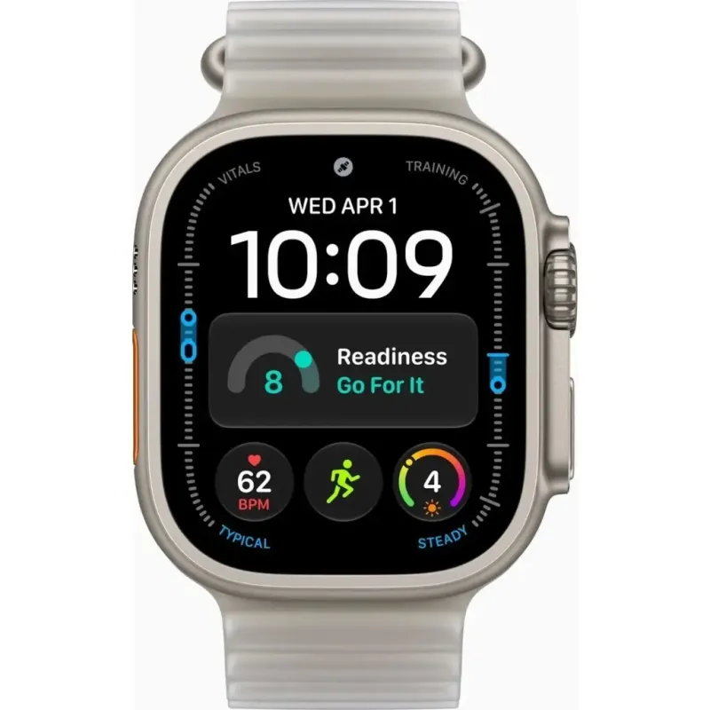 Смарт часы Apple Watch Ultra 4 GPS + Cellular 49mm Natural Titanium Case with Translucent Grey Ocean Band (MJAD4QI/A)