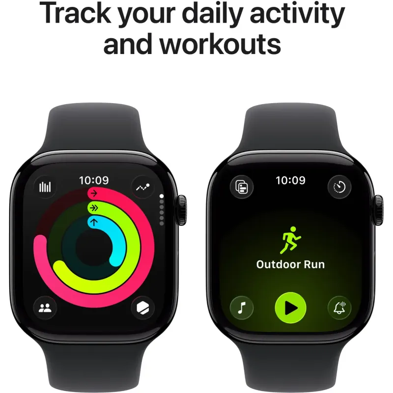 Смарт часы Apple Watch Series 11 GPS 42mm Jet Black Alu. Case w. Black S. Band - S/M (MEQT4)