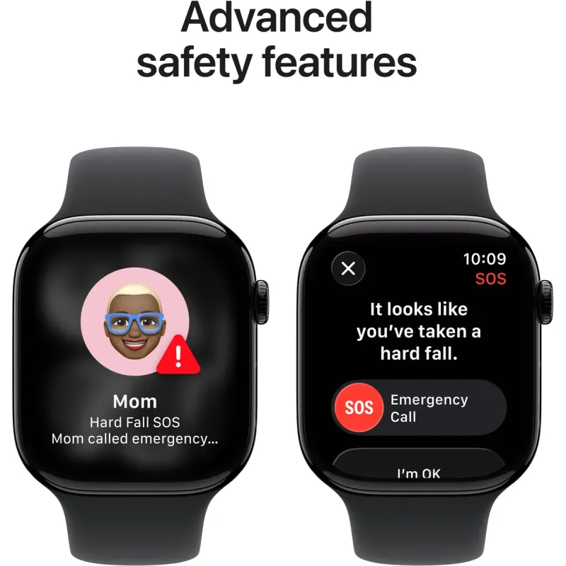 Смарт часы Apple Watch Series 11 GPS 42mm Jet Black Alu. Case w. Black S. Band - S/M (MEQT4)