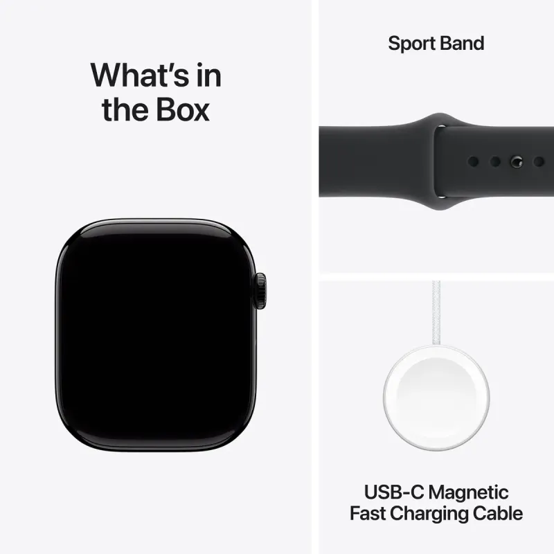 Смарт часы Apple Watch Series 11 GPS 42mm Jet Black Alu. Case w. Black S. Band - S/M (MEQT4)