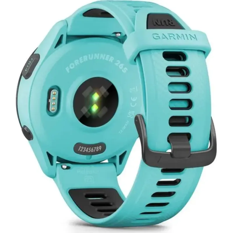 Смарт часы Garmin Forerunner 265 Black Bezel with Aqua Case and Aqua/Black Silicone Band (010-02810-12)