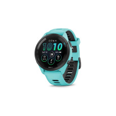 Смарт часы Garmin Forerunner 265 Black Bezel Aqua/Black Silicone Band (010-02810-52)