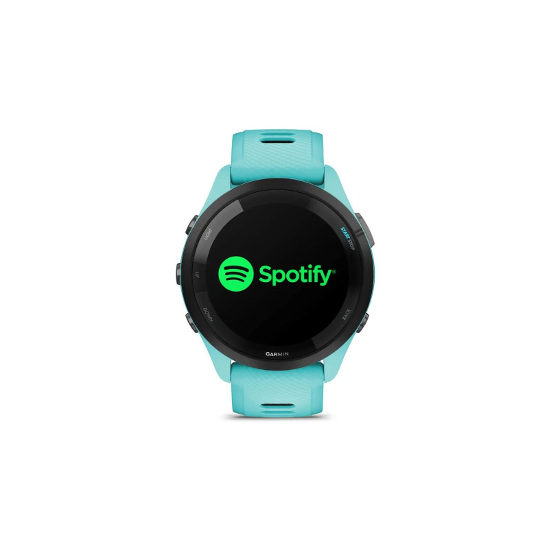 Смарт часы Garmin Forerunner 265 Black Bezel Aqua/Black Silicone Band (010-02810-52)