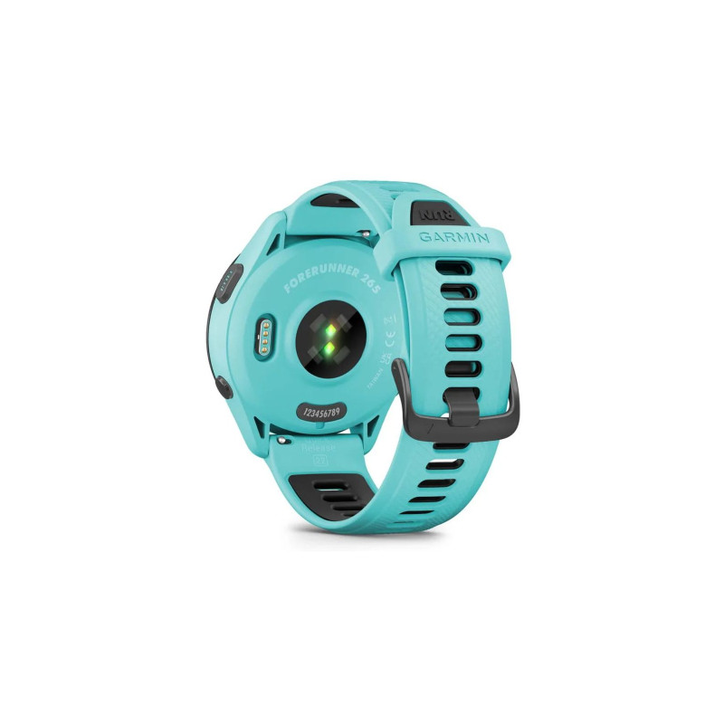 Смарт часы Garmin Forerunner 265 Black Bezel Aqua/Black Silicone Band (010-02810-52)