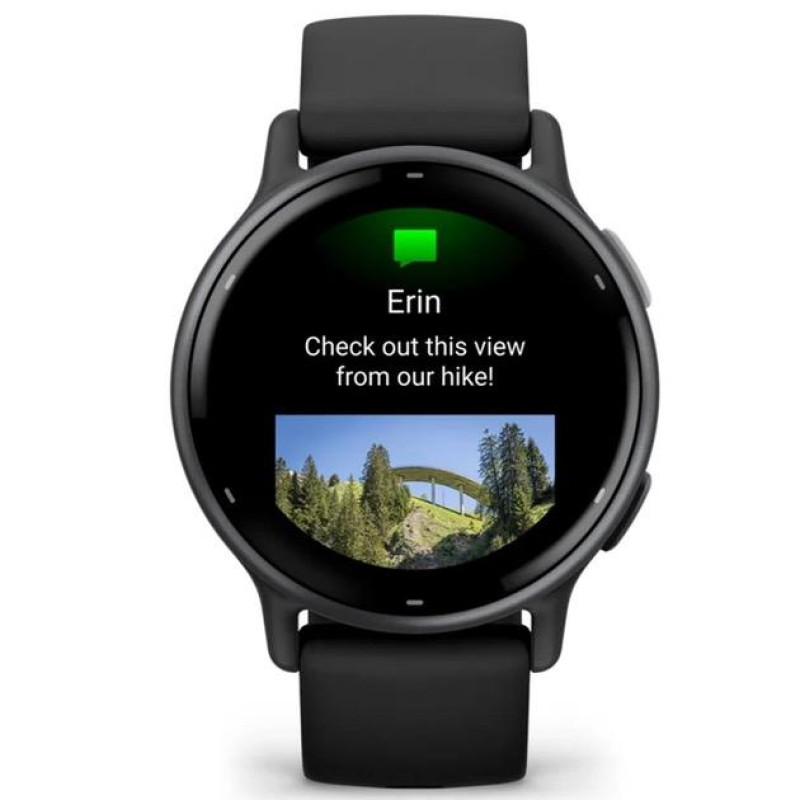 Смарт годинник Garmin vivoactive 5 Slate Aluminum Bezel with Black Case and Silicone Band (010-02862-10/50)