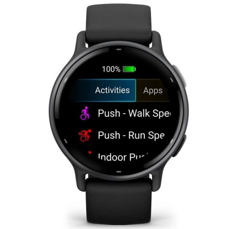Смарт годинник Garmin vivoactive 5 Slate Aluminum Bezel with Black Case and Silicone Band (010-02862-10/50)
