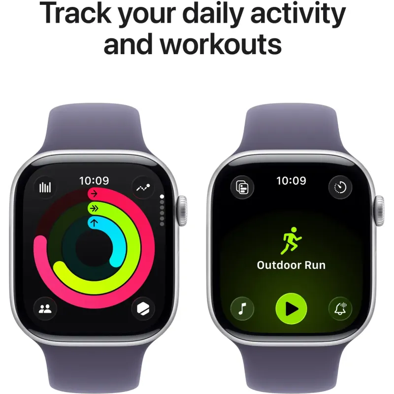 Смарт часы Apple Watch Series 11 GPS 46mm Silver Alu. Case w. Purple Fog S. Band - M/L (MEVA4RK/A)