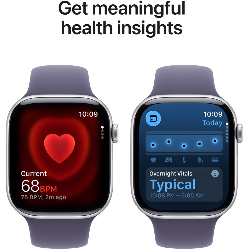 Смарт годинник Apple Watch Series 11 GPS 46mm Silver Alu. Case w. Purple Fog S. Band - M/L (MEVA4RK/A)