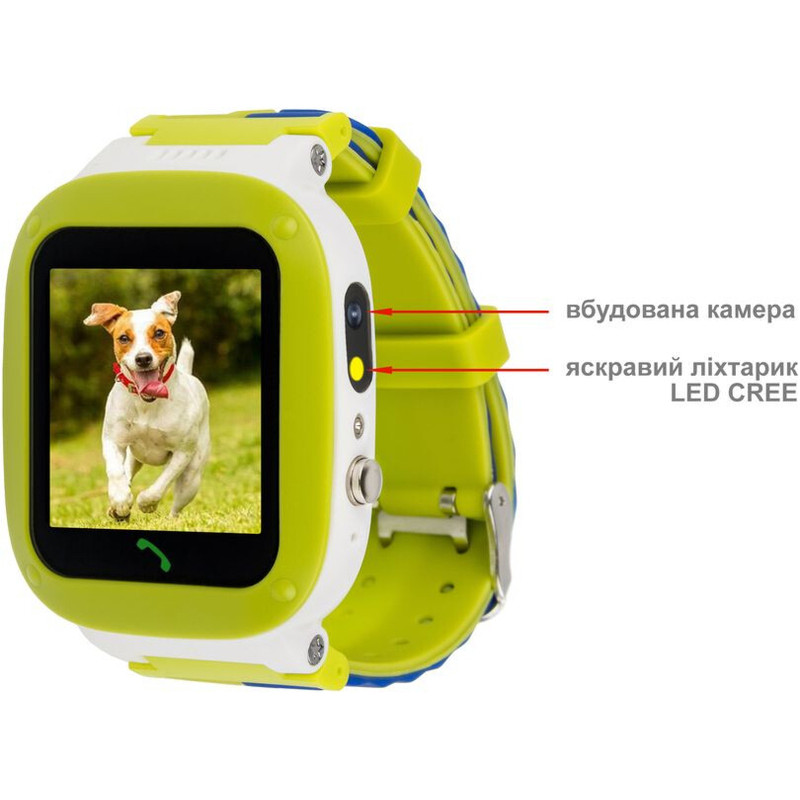 Смарт часы AmiGo GO004 Splashproof Camera+LED Green