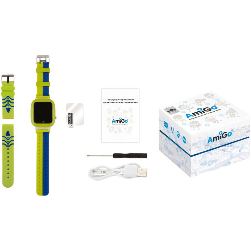 Смарт часы AmiGo GO004 Splashproof Camera+LED Green