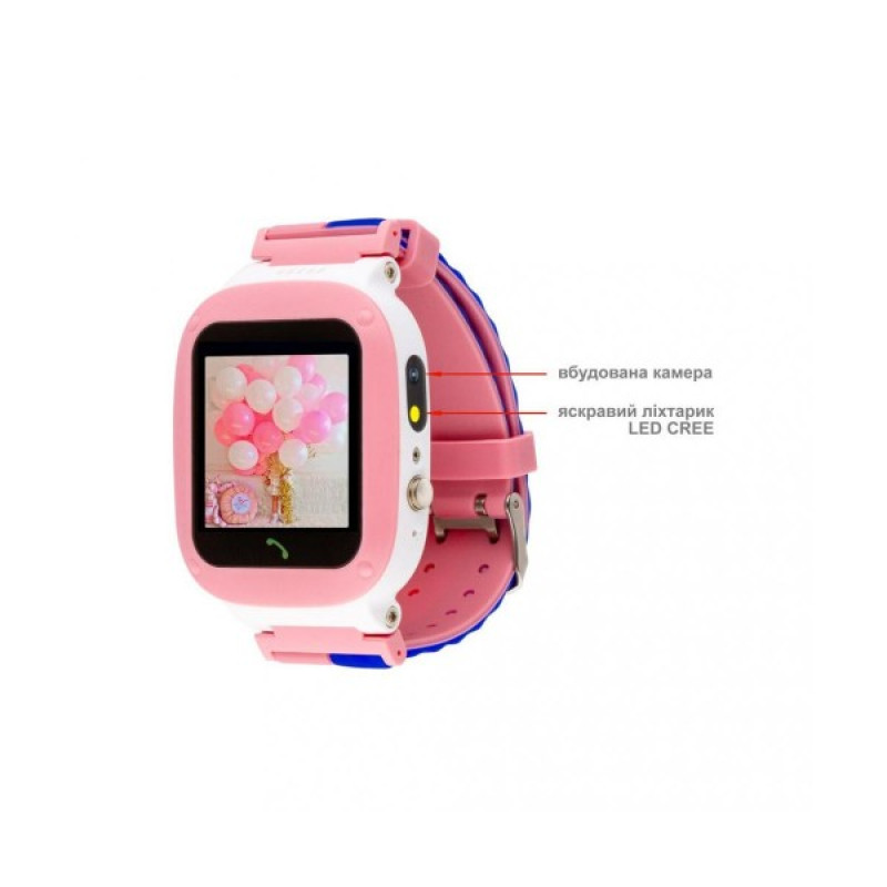 Смарт часы AmiGo GO004 Splashproof Camera+LED Pink