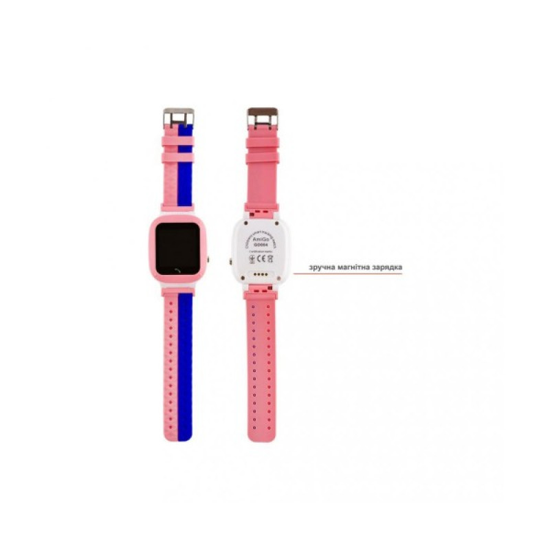 Смарт часы AmiGo GO004 Splashproof Camera+LED Pink