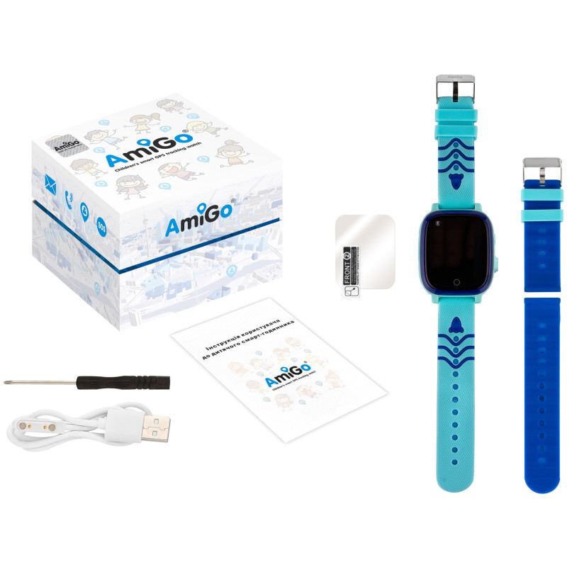 Смарт часы AmiGo GO005 4G WIFI Thermometer Blue