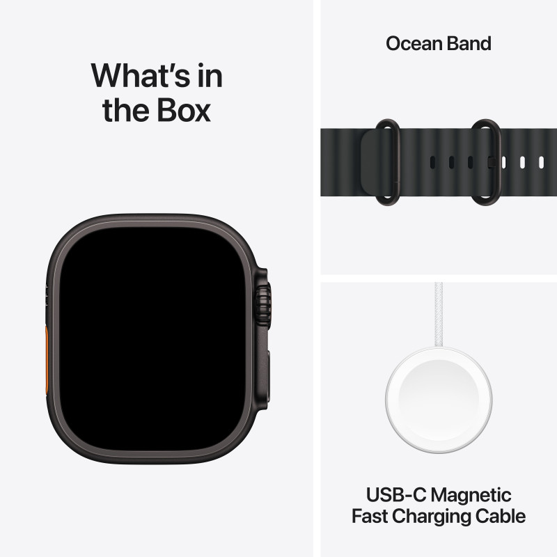 Смарт годинник Apple Watch Ultra 3 GPS + Cellular 49mm Black Tit. Case w. Black Ocean Band (MF0J4QP/A)