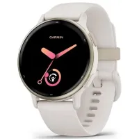 Смарт часы Garmin vivoactive 5 Cream Gold Aluminum Bezel with Ivory Case and Silicone Band (010-02862-11/5B)