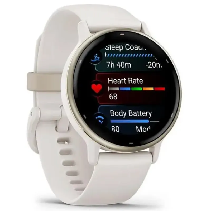 Смарт часы Garmin vivoactive 5 Cream Gold Aluminum Bezel with Ivory Case and Silicone Band (010-02862-11/5B)