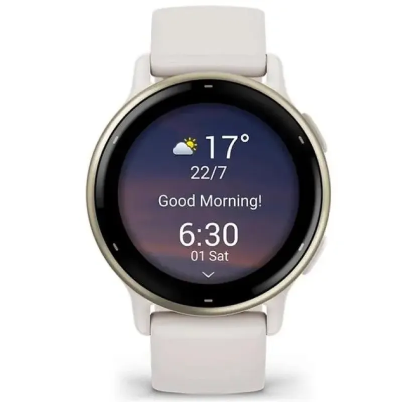 Смарт часы Garmin vivoactive 5 Cream Gold Aluminum Bezel with Ivory Case and Silicone Band (010-02862-11/5B)