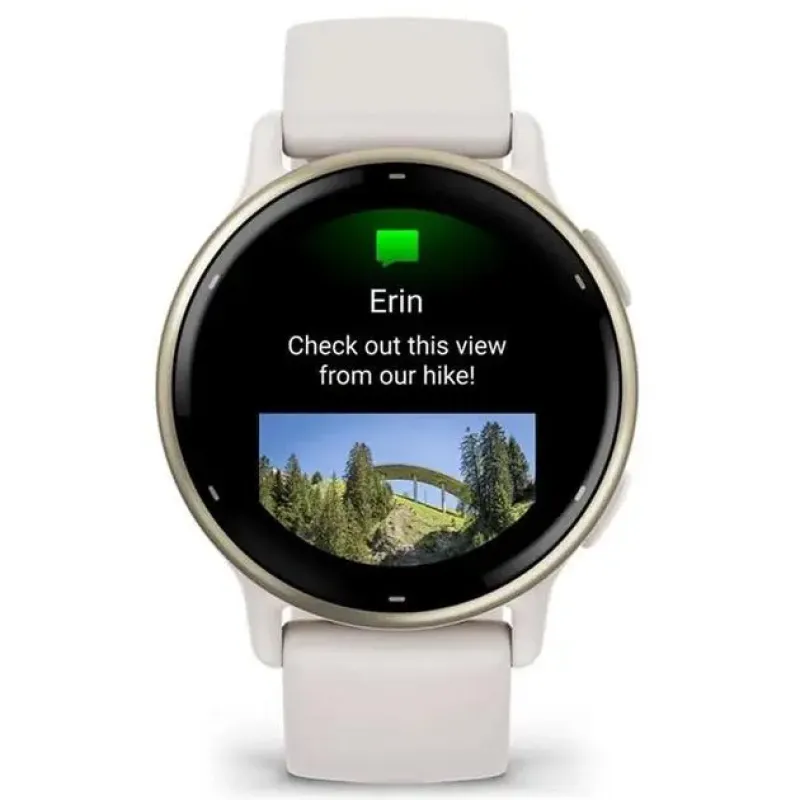 Смарт часы Garmin vivoactive 5 Cream Gold Aluminum Bezel with Ivory Case and Silicone Band (010-02862-11/5B)