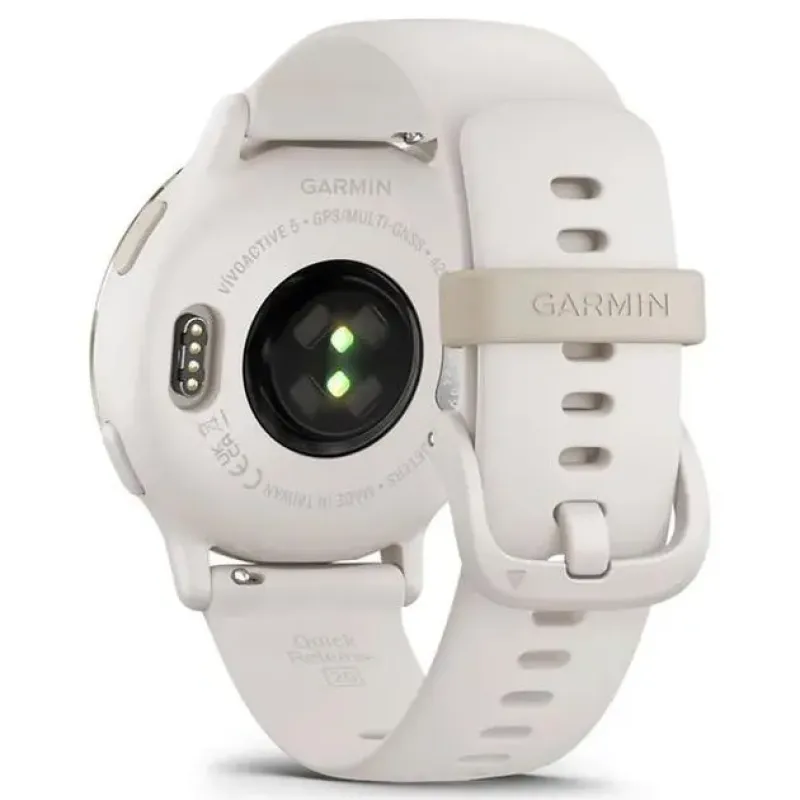 Смарт часы Garmin vivoactive 5 Cream Gold Aluminum Bezel with Ivory Case and Silicone Band (010-02862-11/5B)