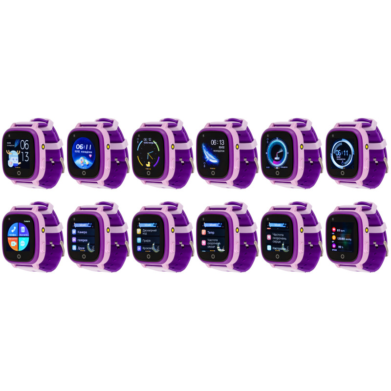 Смарт часы AmiGo GO005 4G WIFI Thermometer Purple