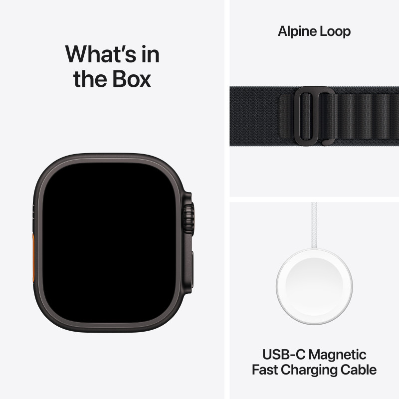 Смарт годинник Apple Watch Ultra 3 GPS + Cellular 49mm Black Tit. Case w. Black Alpine Loop - Small (MF0Q4QP/A)