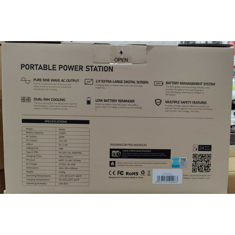 Choetech Portable Power Station 300W (BS002-V2)