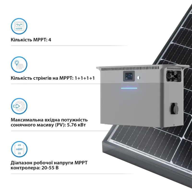 Зарядна станція Deye SUN-BK250 2500W 2.56kWh (SUN-BK250-2.56KWH-EU-AM4-32L)