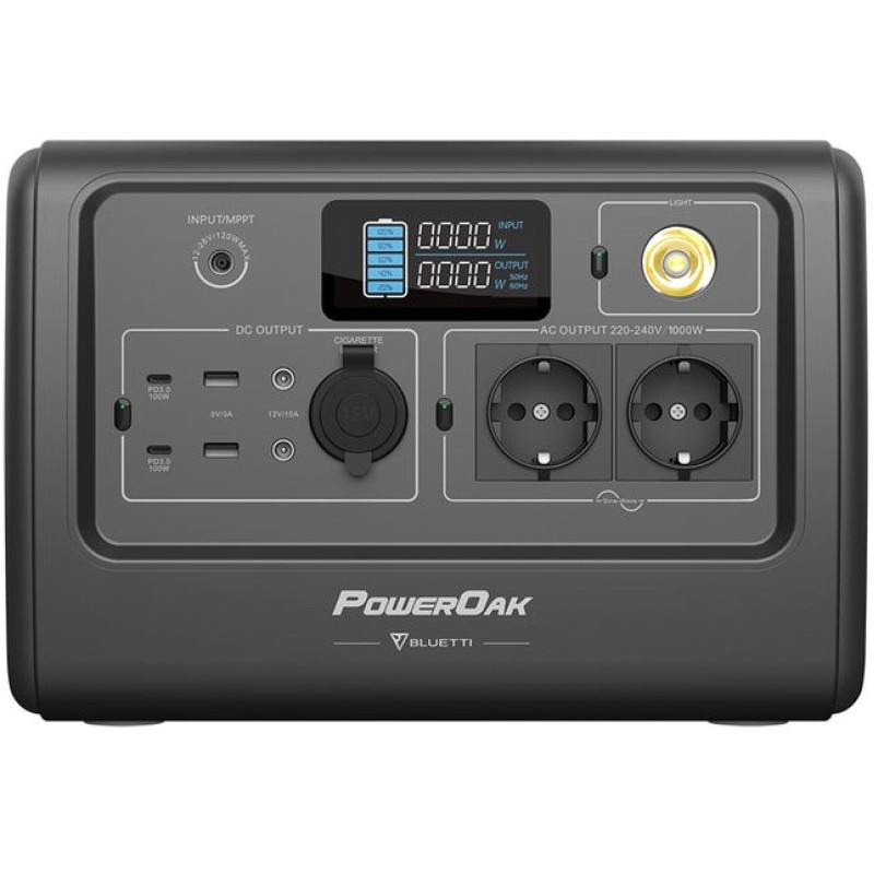 BLUETTI PowerOak EB70 Portable Power Station 1000W 716Wh (PB930692)