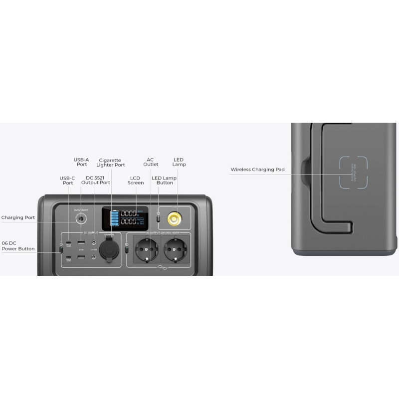 BLUETTI PowerOak EB70 Portable Power Station 1000W 716Wh (PB930692)