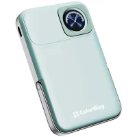 Портативное зарядное устройство (павербанк) ColorWay 10000mAh 22.5W MagSafe Aquamarine (CW-PB100LPA2MT-WPDD)