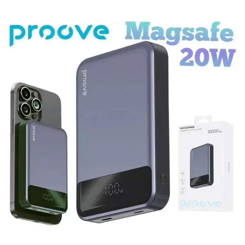 Портативний зарядний пристрій (павербанк) Proove Hoodman Magnetic 10000mAh 20W Gray (PBH120010003)