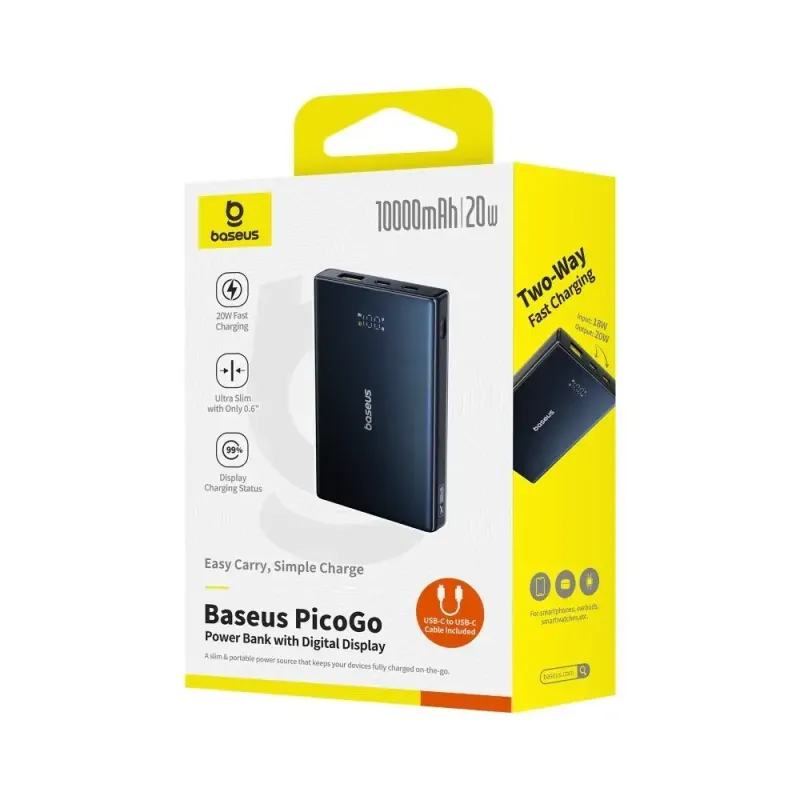 Портативное зарядное устройство (павербанк) Baseus PicoGo 10000mAh 20W Black (P10076801123-00)