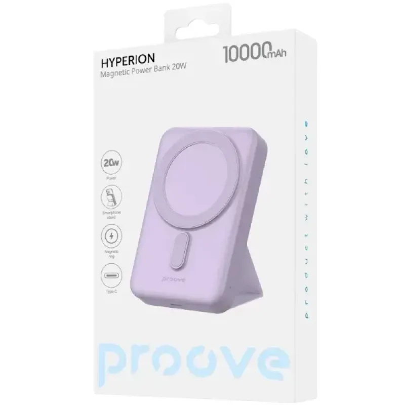Портативний зарядний пристрій (павербанк) Proove Power Bank 10000mAh Hyperion QI 20W Purple (PBHN15020009)