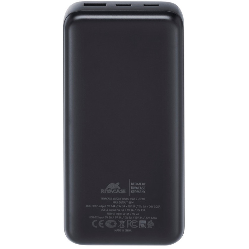 Портативний зарядний пристрій (павербанк) RIVACASE RIVAPOWER VA1082 (Black)