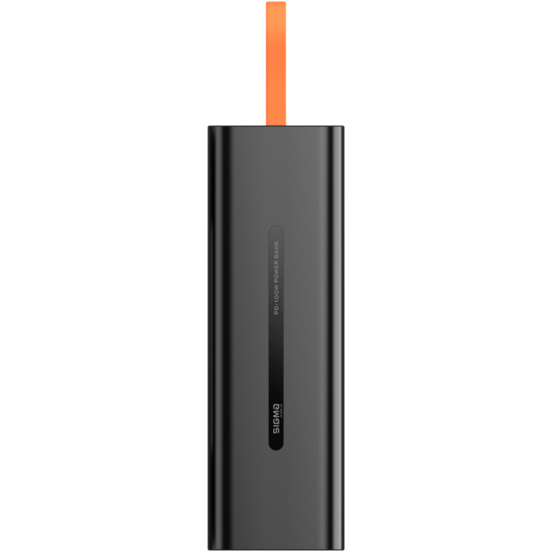 Портативний зарядний пристрій (павербанк) Sigma X-power SI20A9QLX 20000mAh, PD/100W, LED, flashlight, cable 100w, black (4827798877814)