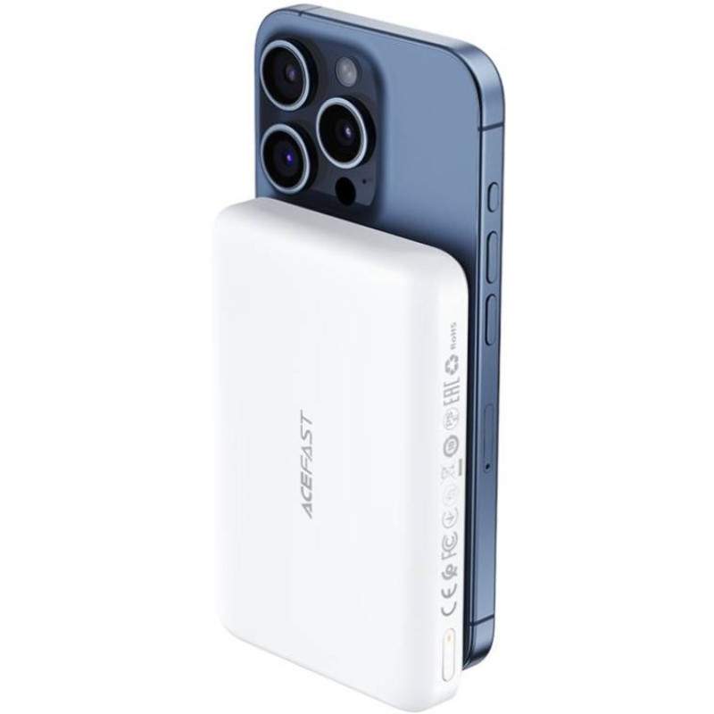 Портативний зарядний пристрій (павербанк) Acefast M26 Magnetic Wireless 10000mAh 20W PD QC3.0 Qi 15W White (6974316285212)