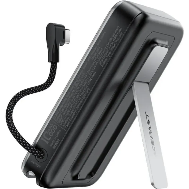 Портативное зарядное устройство (павербанк) Acefast M24 10000 mAh grey (6974316284871)
