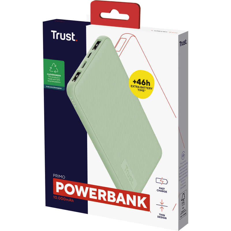 Trust Primo Eco 10000mAh Green (25029)
