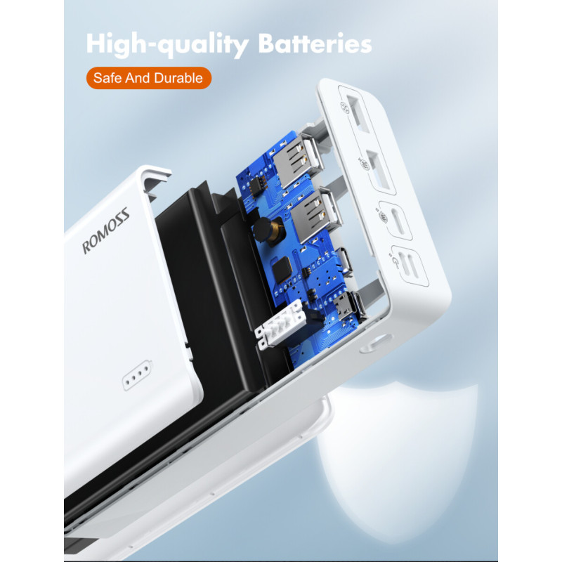 Портативний зарядний пристрій (павербанк) Romoss 30000mah Sense8+ White (PHP30-401-02)