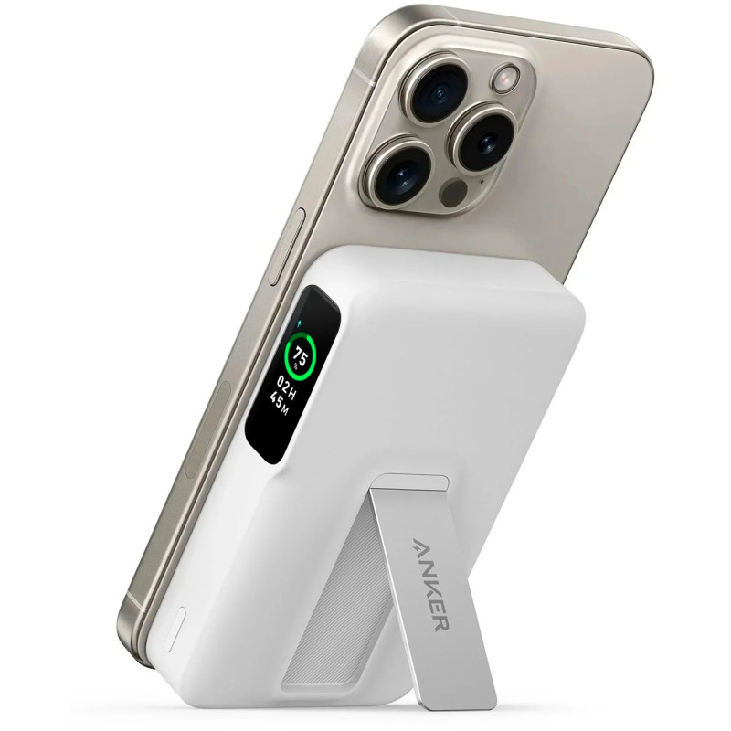 Портативное зарядное устройство (павербанк) Anker MagGo 10000 mAh Qi2 15W + USB-C PD 27W White (A1654G21)